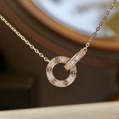[Dawnora Jewelry]LOVE  FULL DIAMOND PENDANT NECKLACE