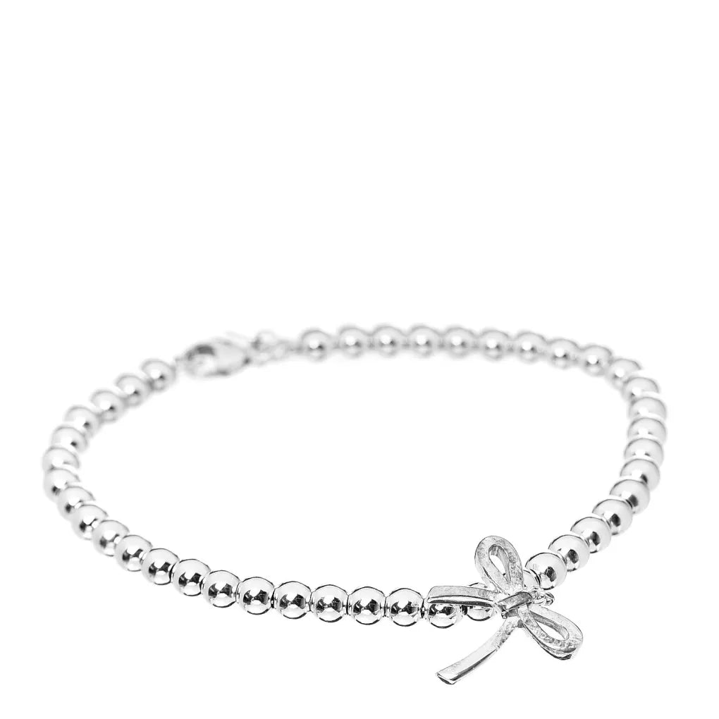 [Dawnora Jewelry]STERLING SILVER BOW BEAD BRACELET