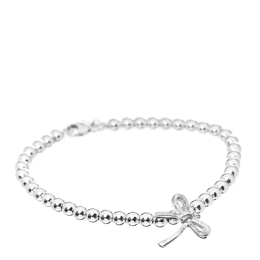 [Dawnora Jewelry]STERLING SILVER BOW BEAD BRACELET