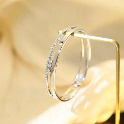 [Dawnora Jewelry]Move Romane Diamond Bangle Bracelet