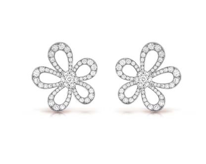 [Dawnora Jewelry]Flowerlace Diamond EARRINGS