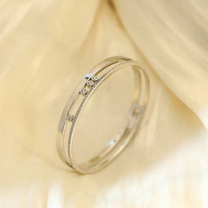 [Dawnora Jewelry]Move Romane Diamond Bangle Bracelet