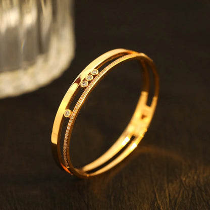 [Dawnora Jewelry]Move Romane Diamond Bangle Bracelet