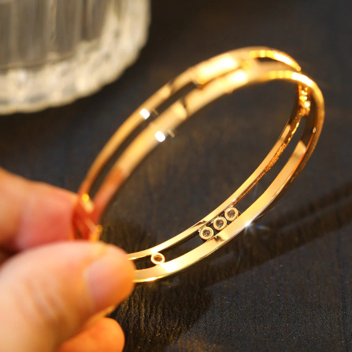 [Dawnora Jewelry]Move Romane Diamond Bangle Bracelet