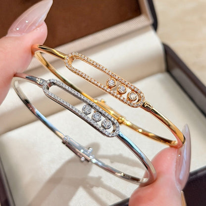 [Dawnora Jewelry]Move Pavé Diamond Bangle Bracelet M