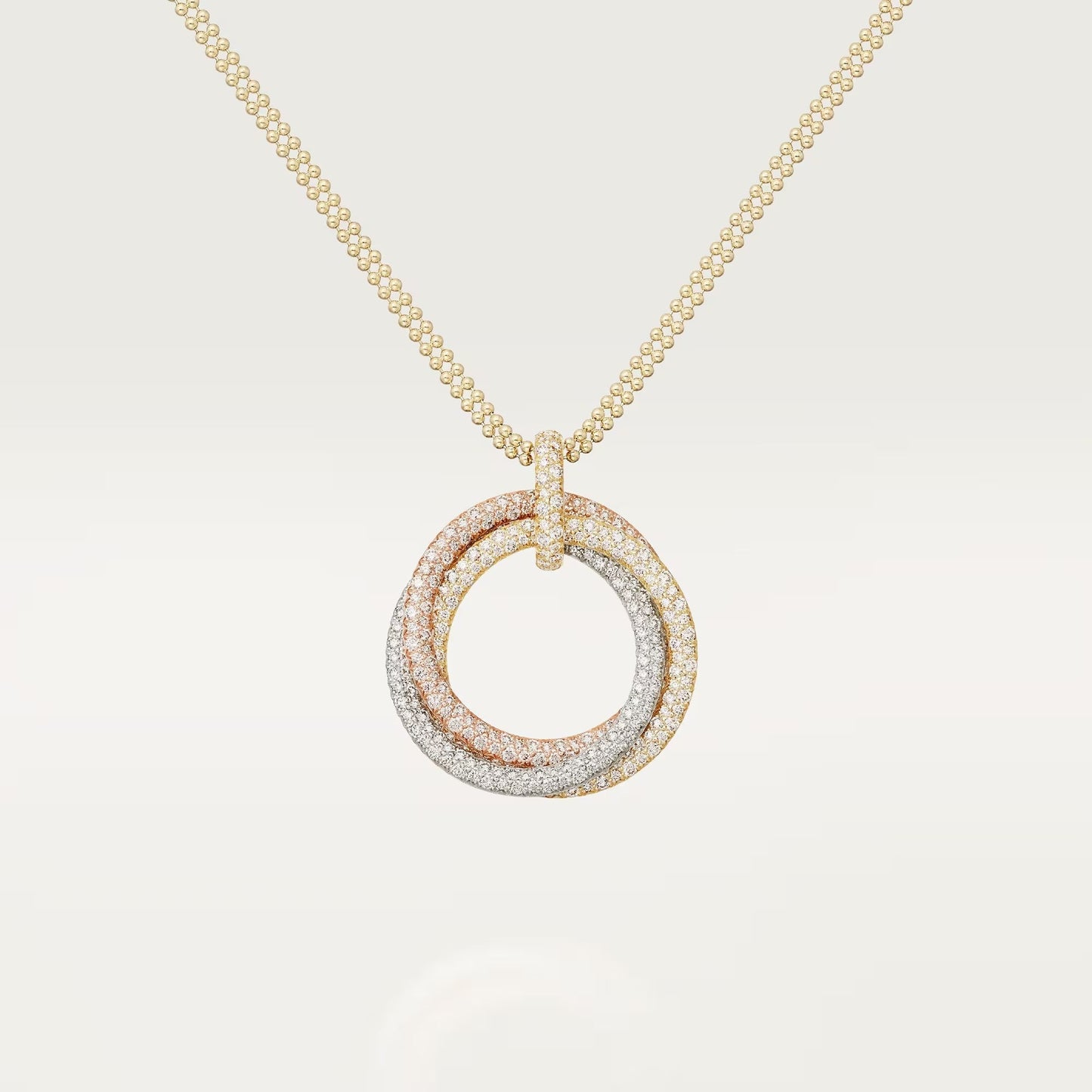 [Dawnora Jewelry]TRINITY LARGE FULL DIAMOND  NECKLACE