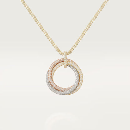 [Dawnora Jewelry]TRINITY LARGE FULL DIAMOND  NECKLACE