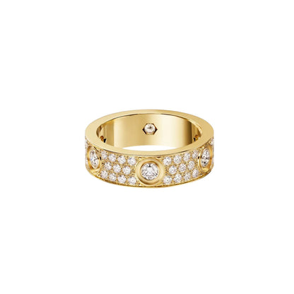 [Dawnora Jewelry]LOVE 5.5MM FULL-PAVE 6-DIAMOND RING