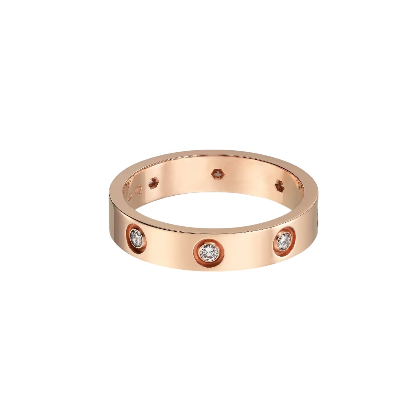 [Dawnora Jewelry]LOVE 4MM 8 DIAMOND RING