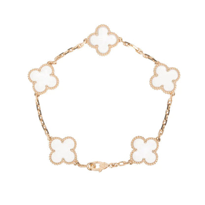 [Dawnora Jewelry]CLOVER 5 MOTIF ROCK CRYSTAL BRACELET