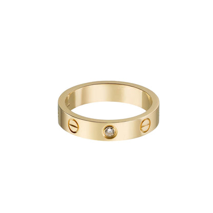 [Dawnora Jewelry]LOVE 4MM 1 DIAMOND RING