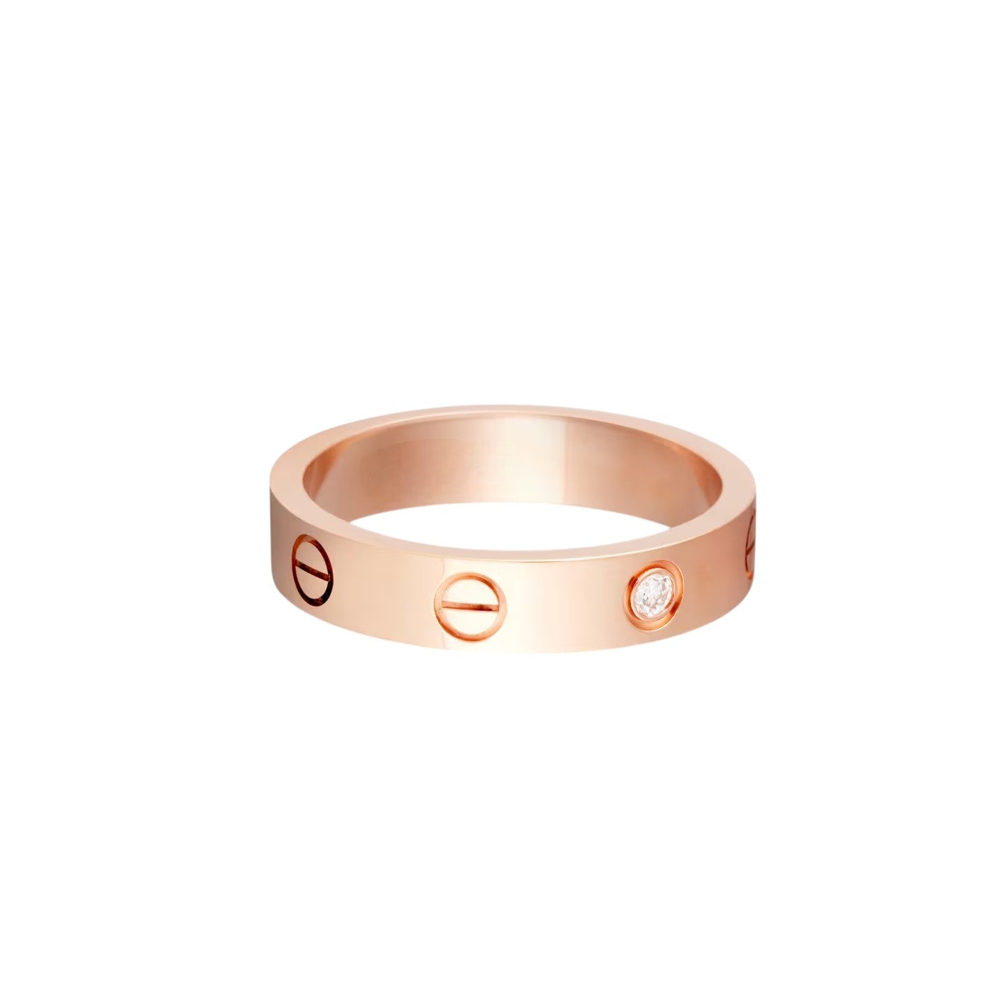 [Dawnora Jewelry]LOVE 4MM 1 DIAMOND RING