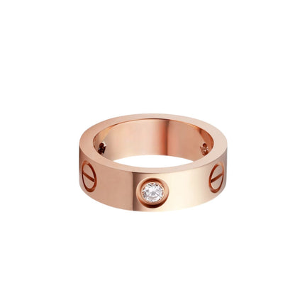 [Dawnora Jewelry]LOVE 5.5MM 3 DIAMOND RING
