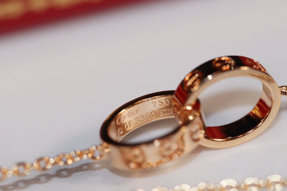 [Dawnora Jewelry]LOVE NECKLACE PINK GOLD AND SILVER