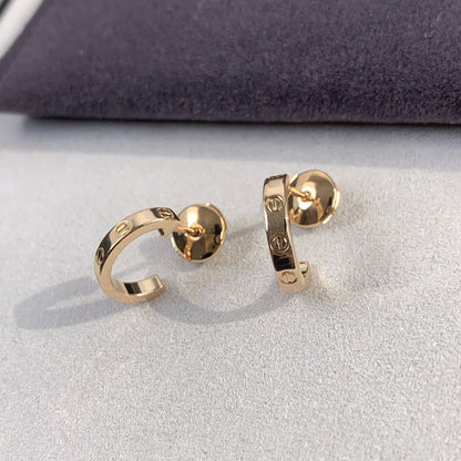 [Dawnora Jewelry]LOVE EARRINGS 2.65MM PINK GOLD
