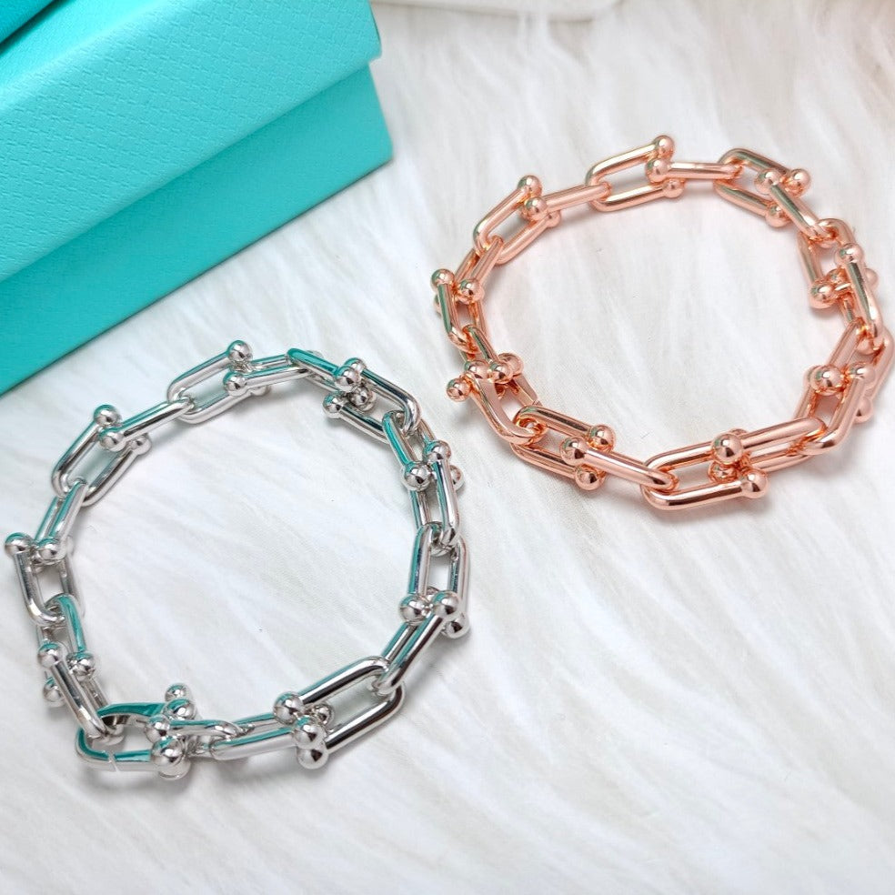 [Dawnora Jewelry]HARDWEAR BRACELET PINK GOLD AND SILVER
