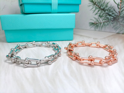 [Dawnora Jewelry]HARDWEAR BRACELET PINK GOLD AND SILVER