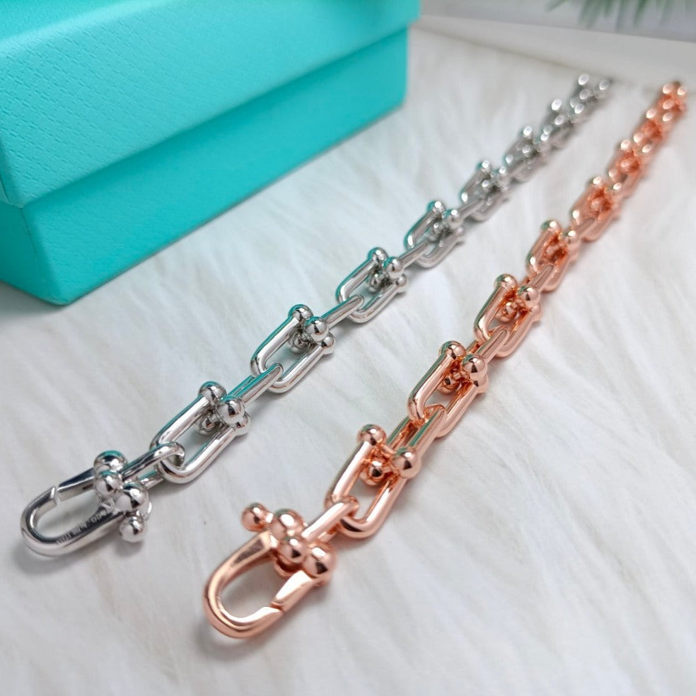 [Dawnora Jewelry]HARDWEAR BRACELET PINK GOLD AND SILVER