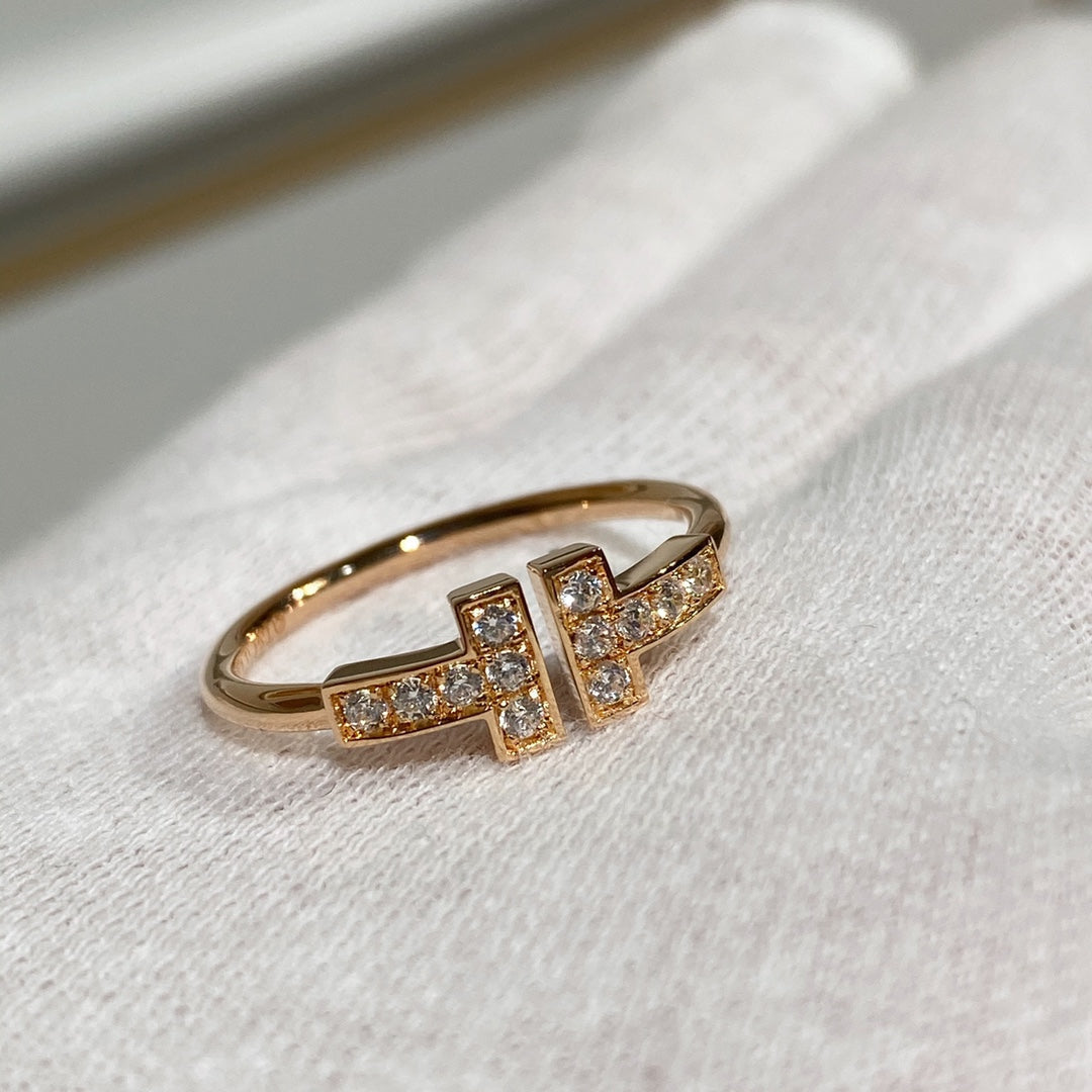 [Dawnora Jewelry] WIRE RING DIAMOND PINK GOLD