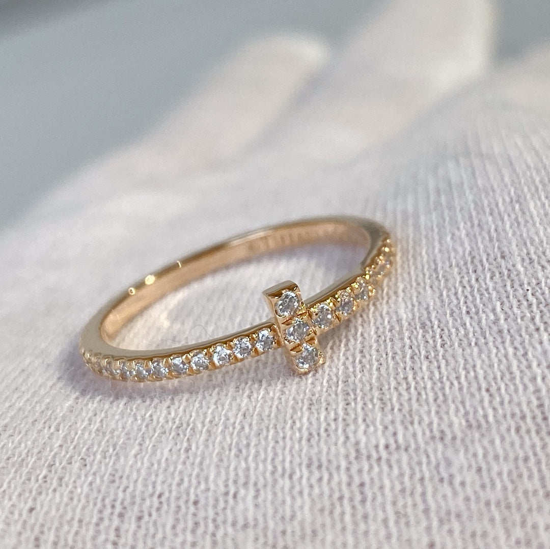 [Dawnora Jewelry]T RING DIAMOND PINK GOLD
