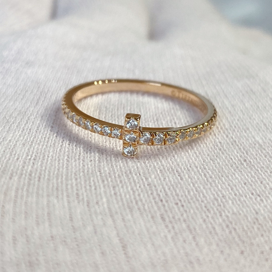 [Dawnora Jewelry]T RING DIAMOND PINK GOLD