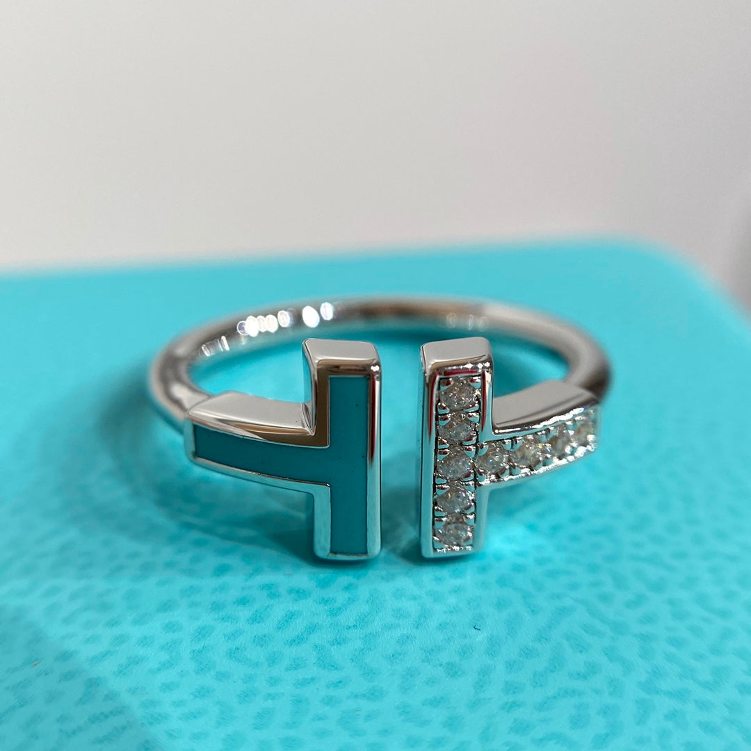 [Dawnora Jewelry] WIRE TURQUOISE DIAMOND RING SILVER