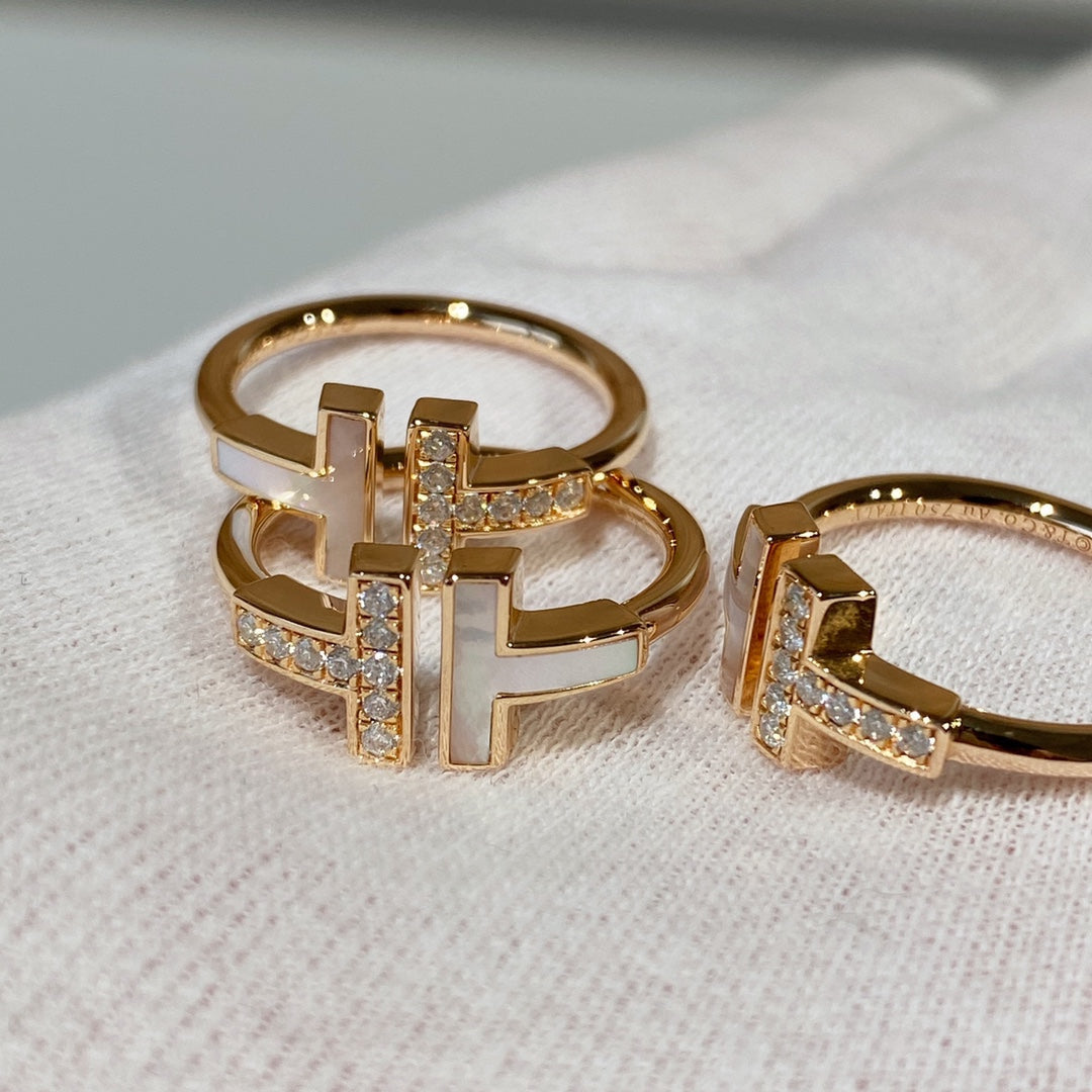 [Dawnora Jewelry]T WIRE MOP DIAMOND RING PINK GOLD