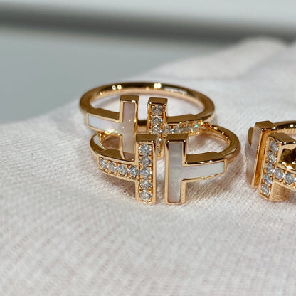 [Dawnora Jewelry]T WIRE MOP DIAMOND RING PINK GOLD