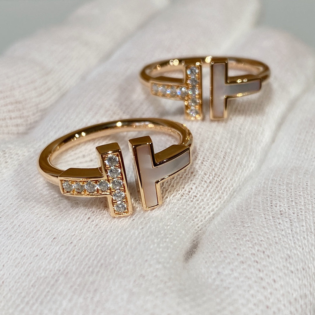 [Dawnora Jewelry]T WIRE MOP DIAMOND RING PINK GOLD