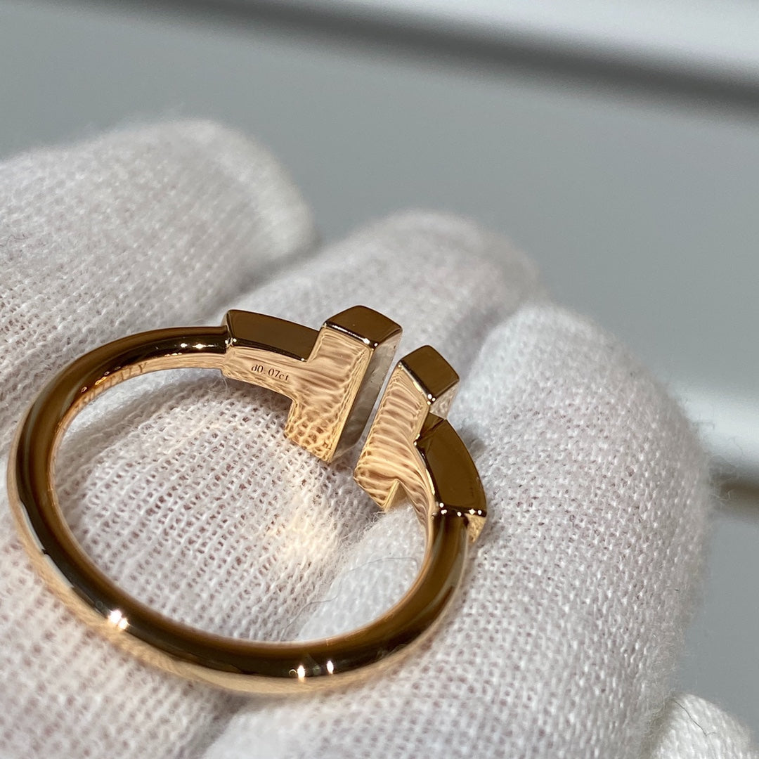 [Dawnora Jewelry]T WIRE MOP DIAMOND RING PINK GOLD