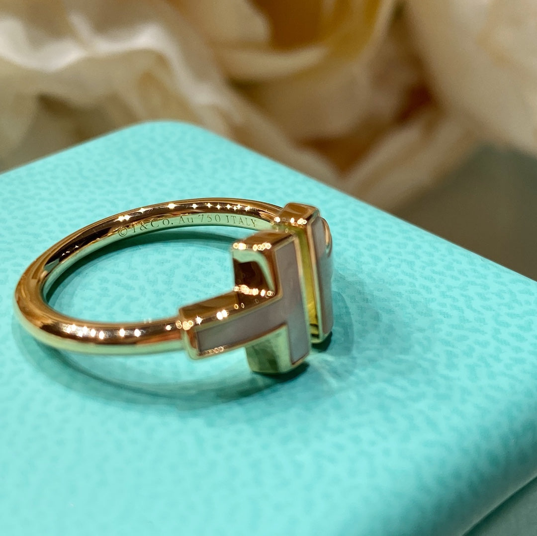[Dawnora Jewelry] WIRE MOP RING PINK GOLD