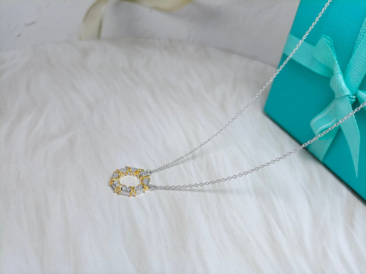 [Dawnora Jewelry]SIXTEEN STONE NECKLACE GOLD