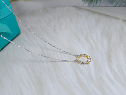 [Dawnora Jewelry]SIXTEEN STONE NECKLACE GOLD