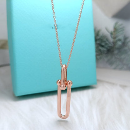 [Dawnora Jewelry]HARDWEAR DROP DOUBLE LINK PEDANT NECKLACE