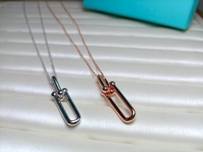 [Dawnora Jewelry]HARDWEAR DROP DOUBLE LINK PEDANT NECKLACE