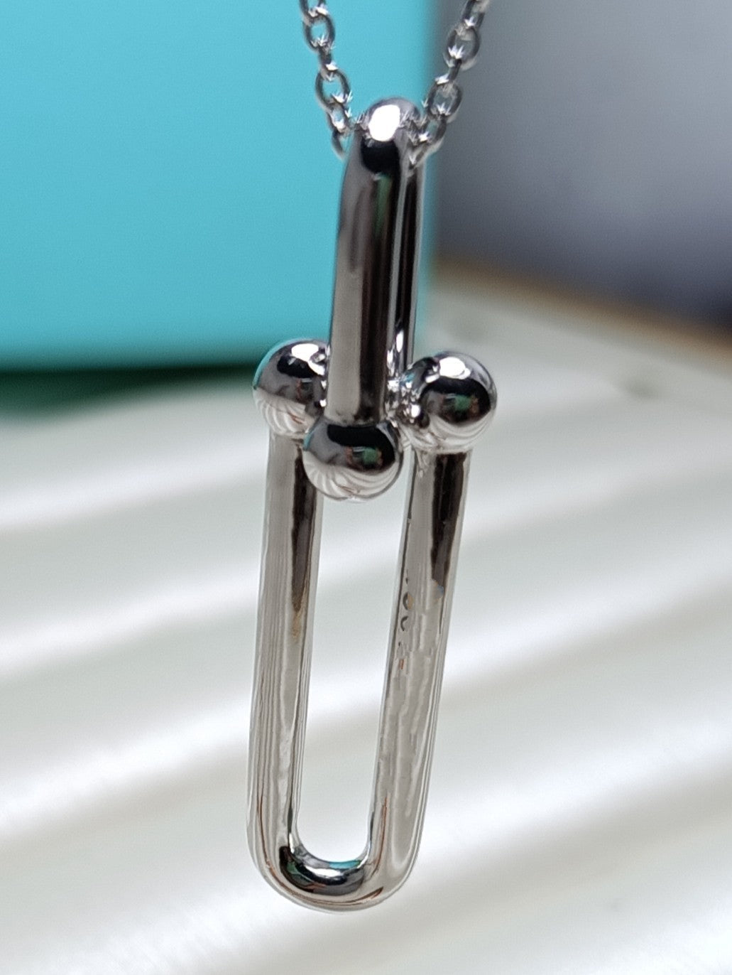 [Dawnora Jewelry]HARDWEAR DROP DOUBLE LINK PEDANT NECKLACE