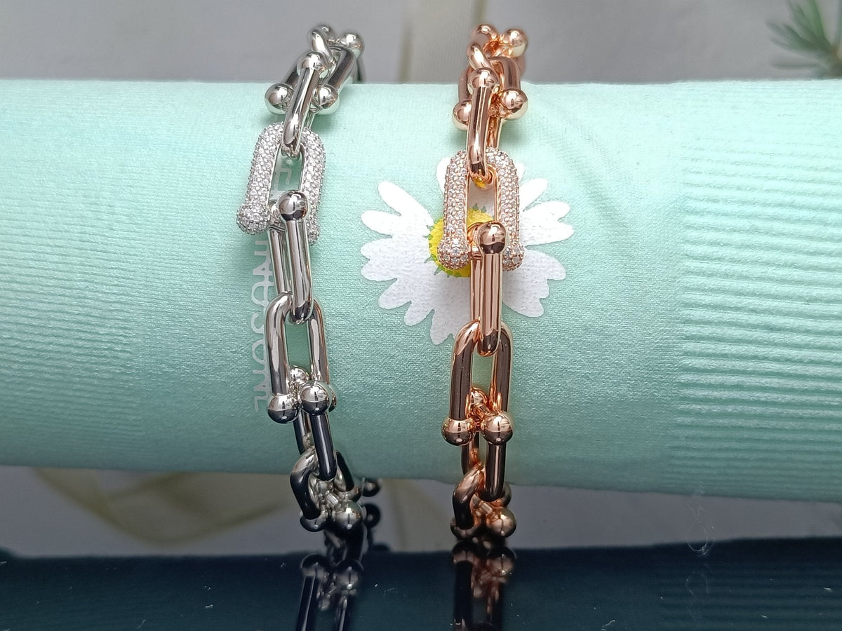 [Dawnora Jewelry]HARDWEAR BRACELET PINK GOLD AND SILVER DIAMOND