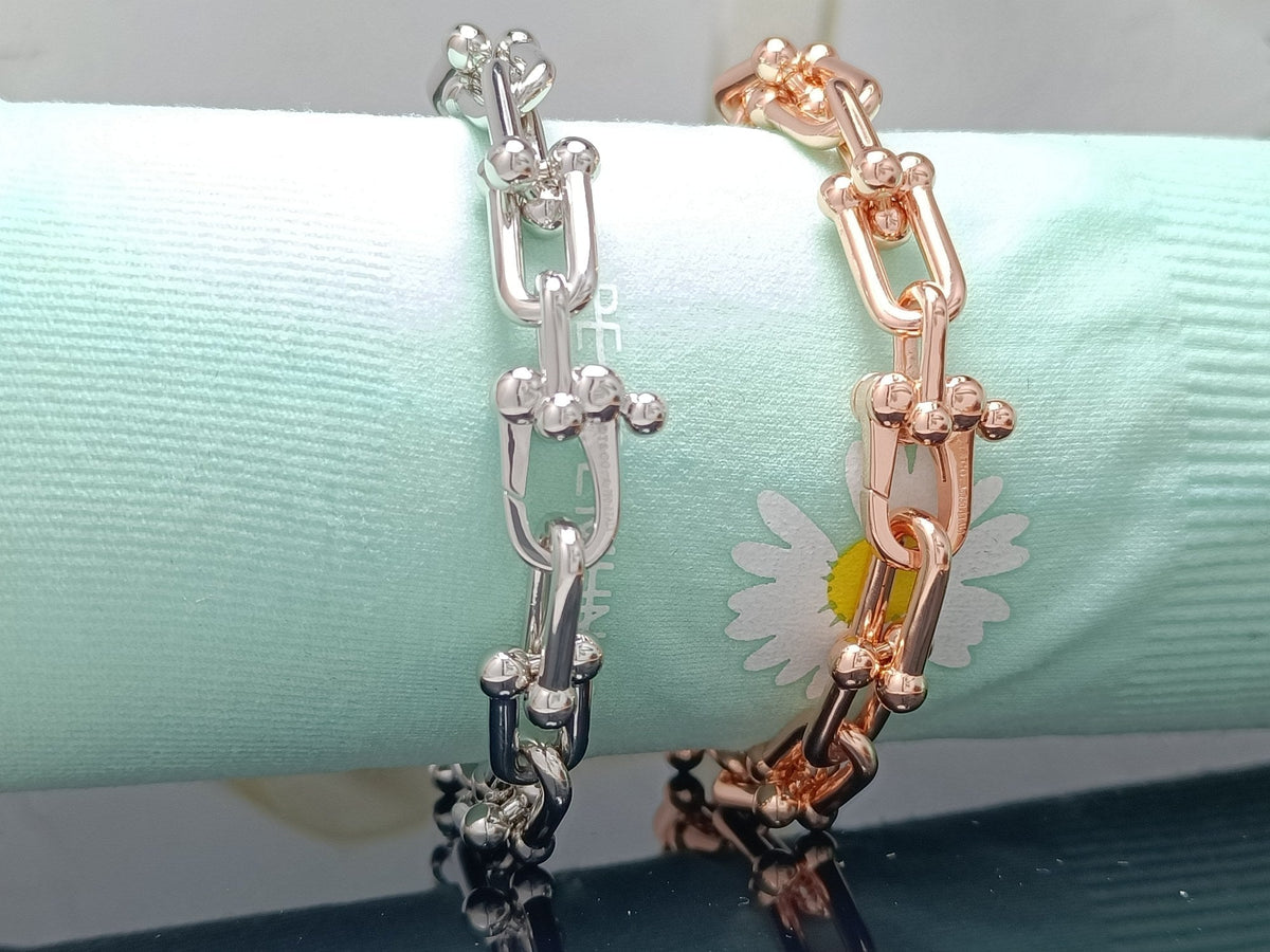 [Dawnora Jewelry]HARDWEAR BRACELET PINK GOLD AND SILVER DIAMOND