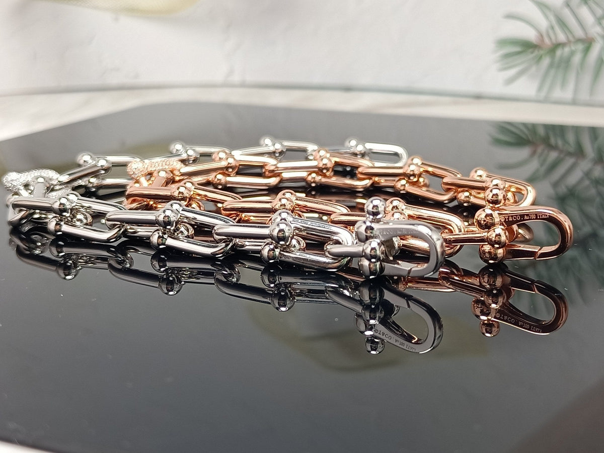 [Dawnora Jewelry]HARDWEAR BRACELET PINK GOLD AND SILVER DIAMOND