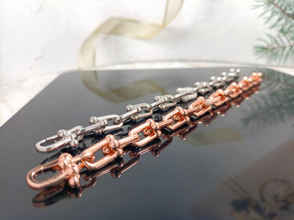 [Dawnora Jewelry]HARDWEAR BRACELET PINK GOLD AND SILVER DIAMOND