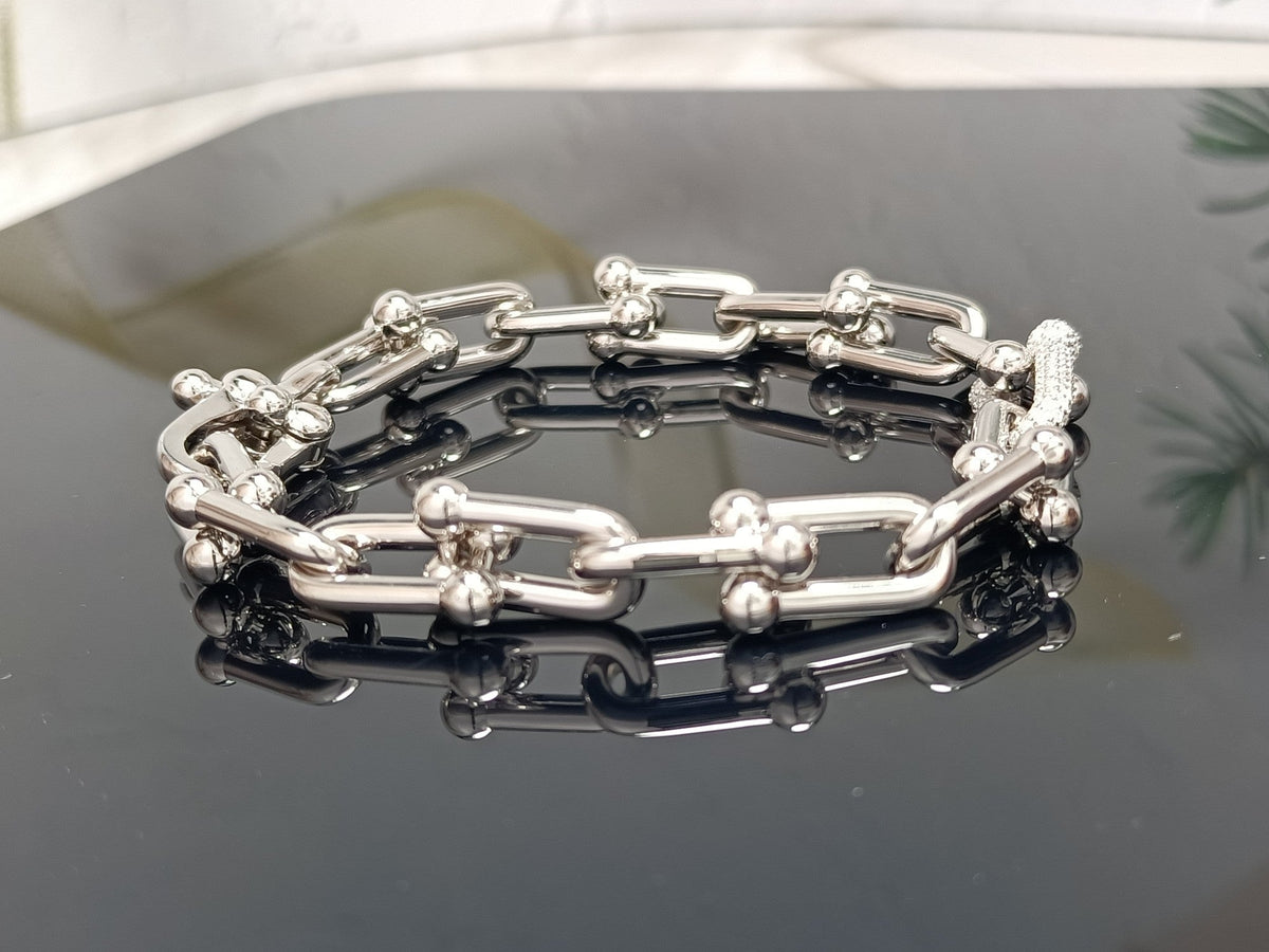 [Dawnora Jewelry]HARDWEAR BRACELET PINK GOLD AND SILVER DIAMOND