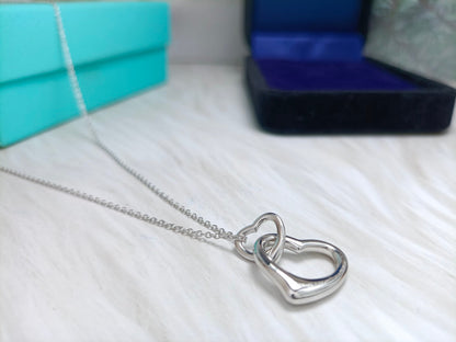[Dawnora Jewelry]DOUBLE HEART SILVER NECKLACE