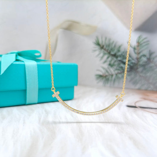 [Dawnora Jewelry]BIG SMILE PEDANT DIAMOND NECKLACE