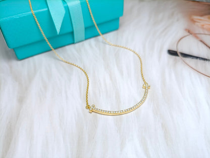 [Dawnora Jewelry]BIG SMILE PEDANT DIAMOND NECKLACE
