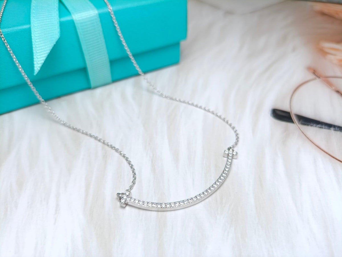 [Dawnora Jewelry]BIG SMILE PEDANT DIAMOND NECKLACE