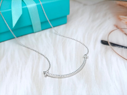 [Dawnora Jewelry]BIG SMILE PEDANT DIAMOND NECKLACE