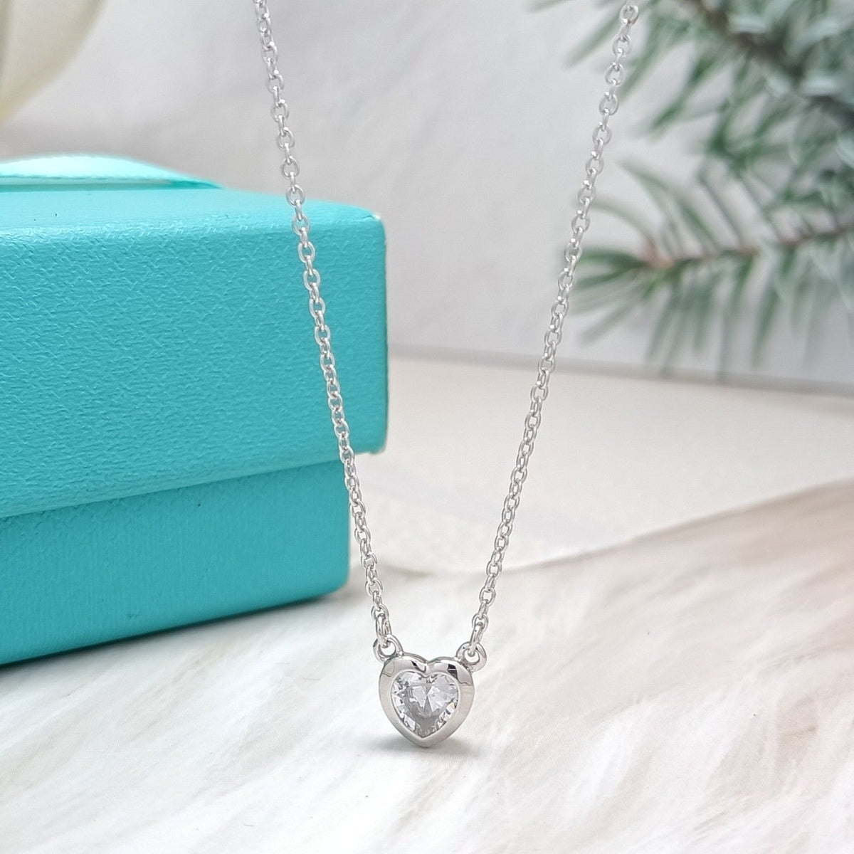 [Dawnora Jewelry]HEART BIG DIAMOND NECKLACE