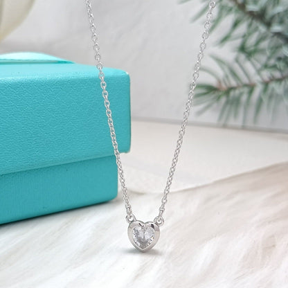 [Dawnora Jewelry]HEART BIG DIAMOND NECKLACE