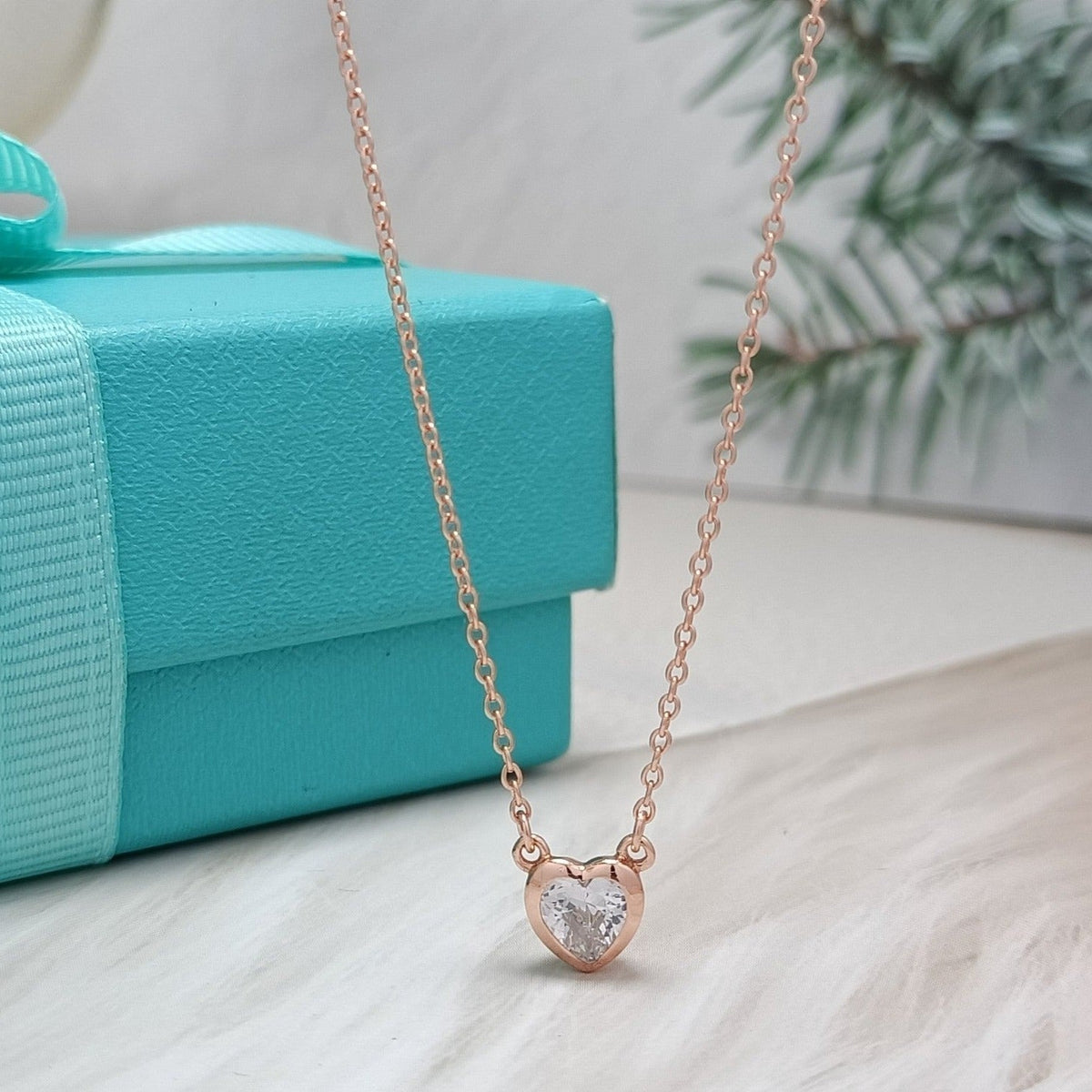 [Dawnora Jewelry]HEART BIG DIAMOND NECKLACE