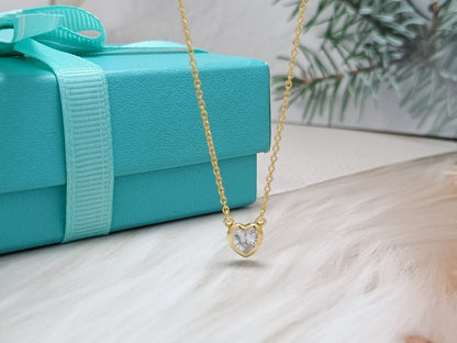 [Dawnora Jewelry]HEART BIG DIAMOND NECKLACE